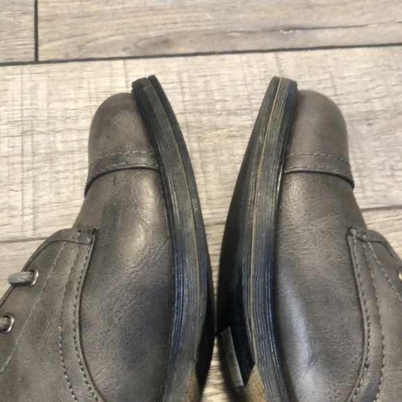 Sketchers combat style lace up booties that can be folded down charcoal brown - Picture 10 of 15